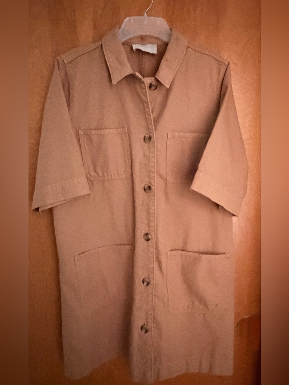 Sweet Everlane 100% cotton button-up shift dress with loads of pockets Size 12